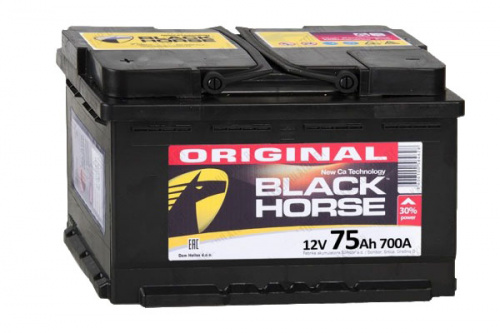 Аккумулятор Black Horse 75 Прямая (680А 175*278*190)