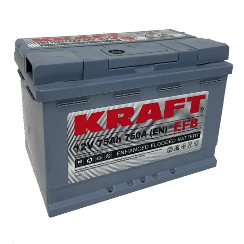Аккумулятор KRAFT 75 Обратная (750А 175*277*190)
