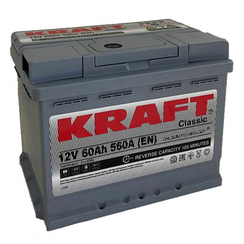 Аккумулятор KRAFT 60 Обратная (560А 175*242*190)