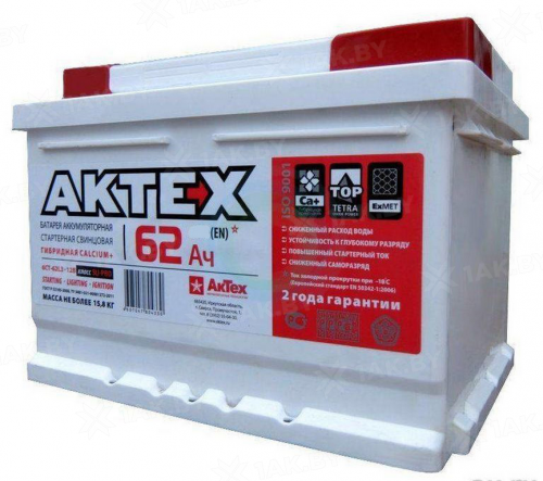 Аккумулятор AKTEX 62 Обратная (500А 175*242*190)