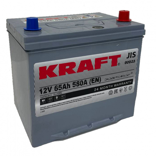 Аккумулятор KRAFT 65 Обратная (580А 178*235*220)