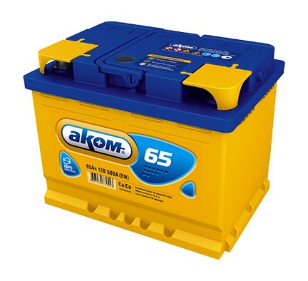 Аккумулятор AKOM 65 Обратная (580А 175*242*190)