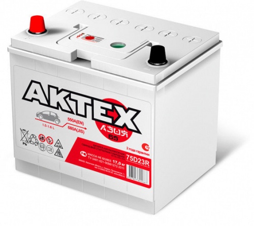 Аккумулятор AKTEX 65 Прямая (550А 173*230*220)