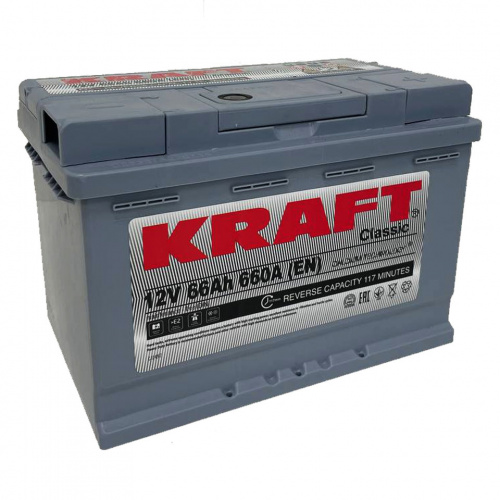 Аккумулятор KRAFT 66 Обратная (660А 175*277*190)