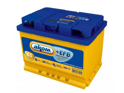 Аккумулятор AKOM 65 Обратная (650А 175*242*190)
