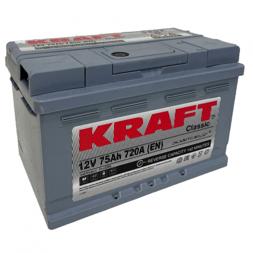 Аккумулятор KRAFT 75 Обратная (720А 175*277*175)