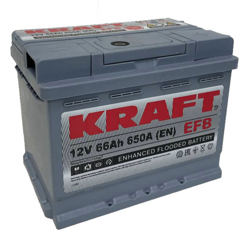 Аккумулятор KRAFT 66 Обратная (650А 175*242*190)