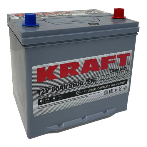 Аккумулятор KRAFT 60 Обратная (540А 178*235*220)