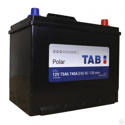 Аккумулятор Tab 75 Обратная (740А 173*260*225)