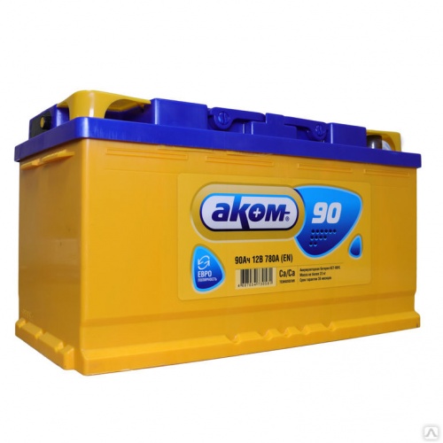 Аккумулятор AKOM 90 Обратная (780А 175*353*190)