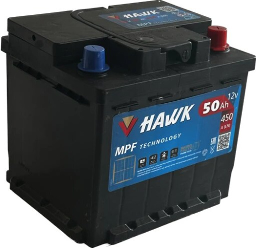 Аккумулятор HAWK 50 Обратная (450А 175*207*190)