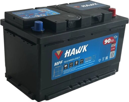 Аккумулятор HAWK 90 Обратная (850А 175*315*190)