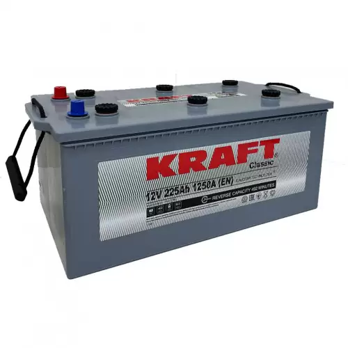 Аккумулятор KRAFT 225 Грузовая евро (L+) (1250А, 518*274*223)