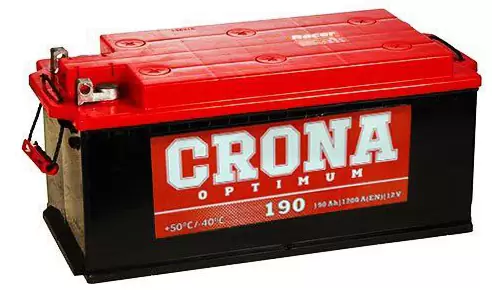 Аккумулятор CRONA 190 Грузовая евро (L+) (1200А, 524*239*223)