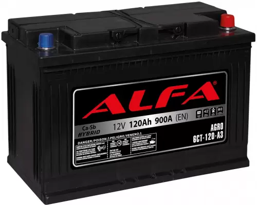 Аккумулятор Alfa 120 Евро (R+) (900А, 354*175*230)